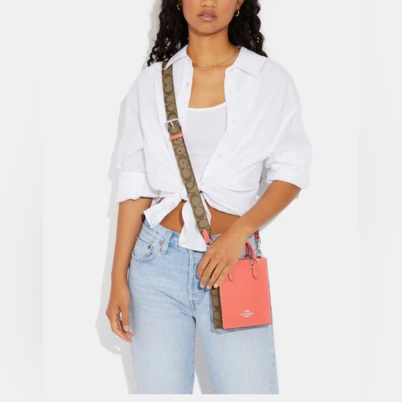 Coach North South Mini Tote With Signature Canvas - Picture 3 of 5